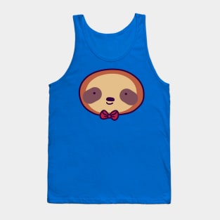 Cute Bowtie Sloth Face Tank Top